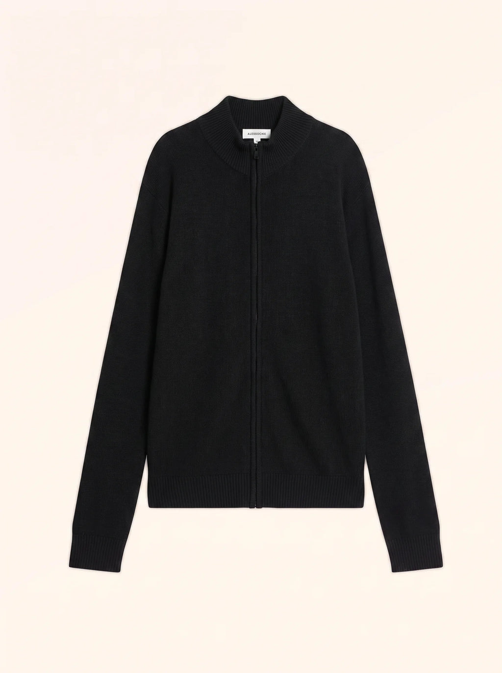 CHARLOTTE Gilet Zippé Col Camionneur 4 Fils Noir