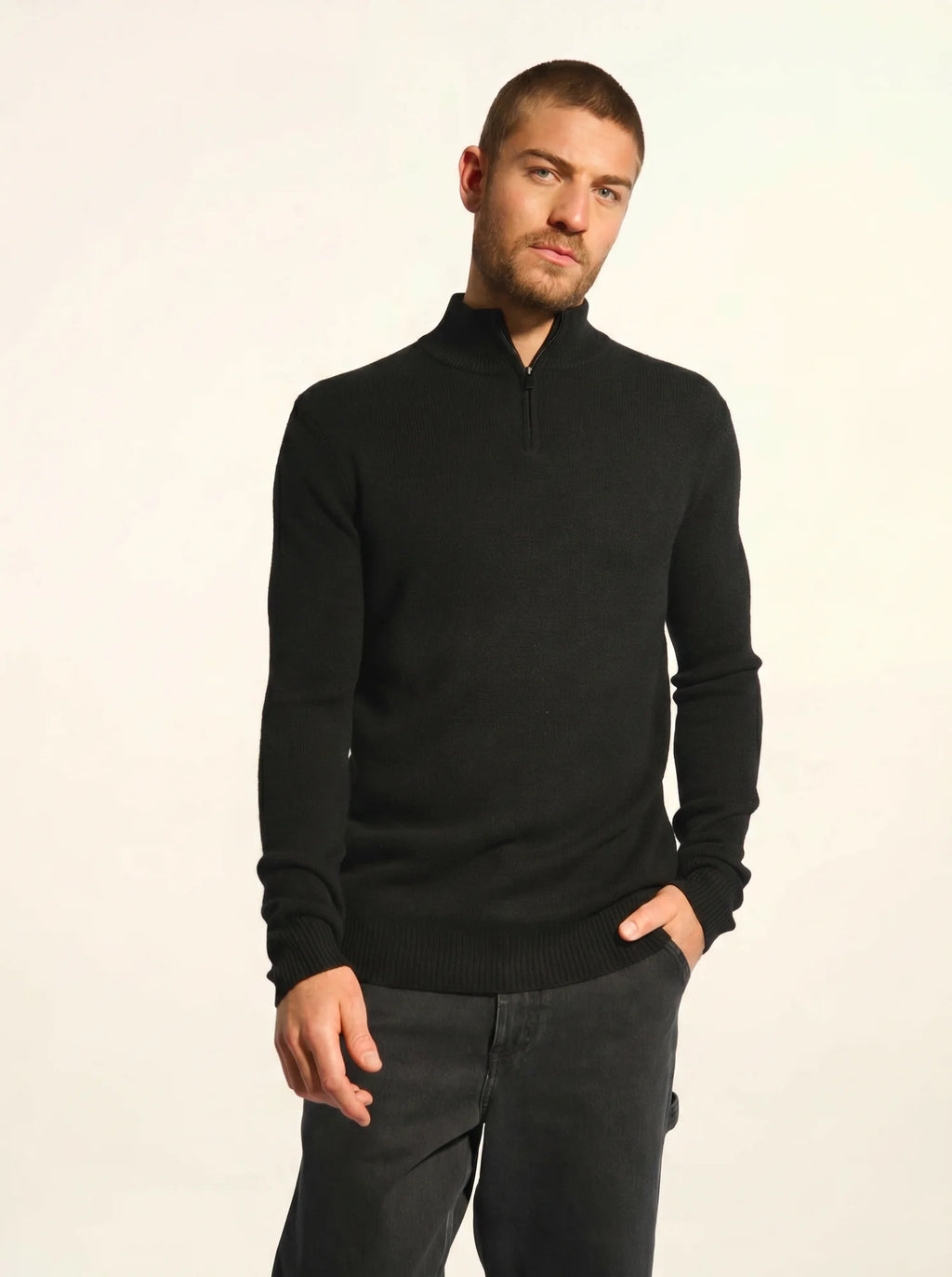 LEONIE Pull Camionneur 4 Fils Noir