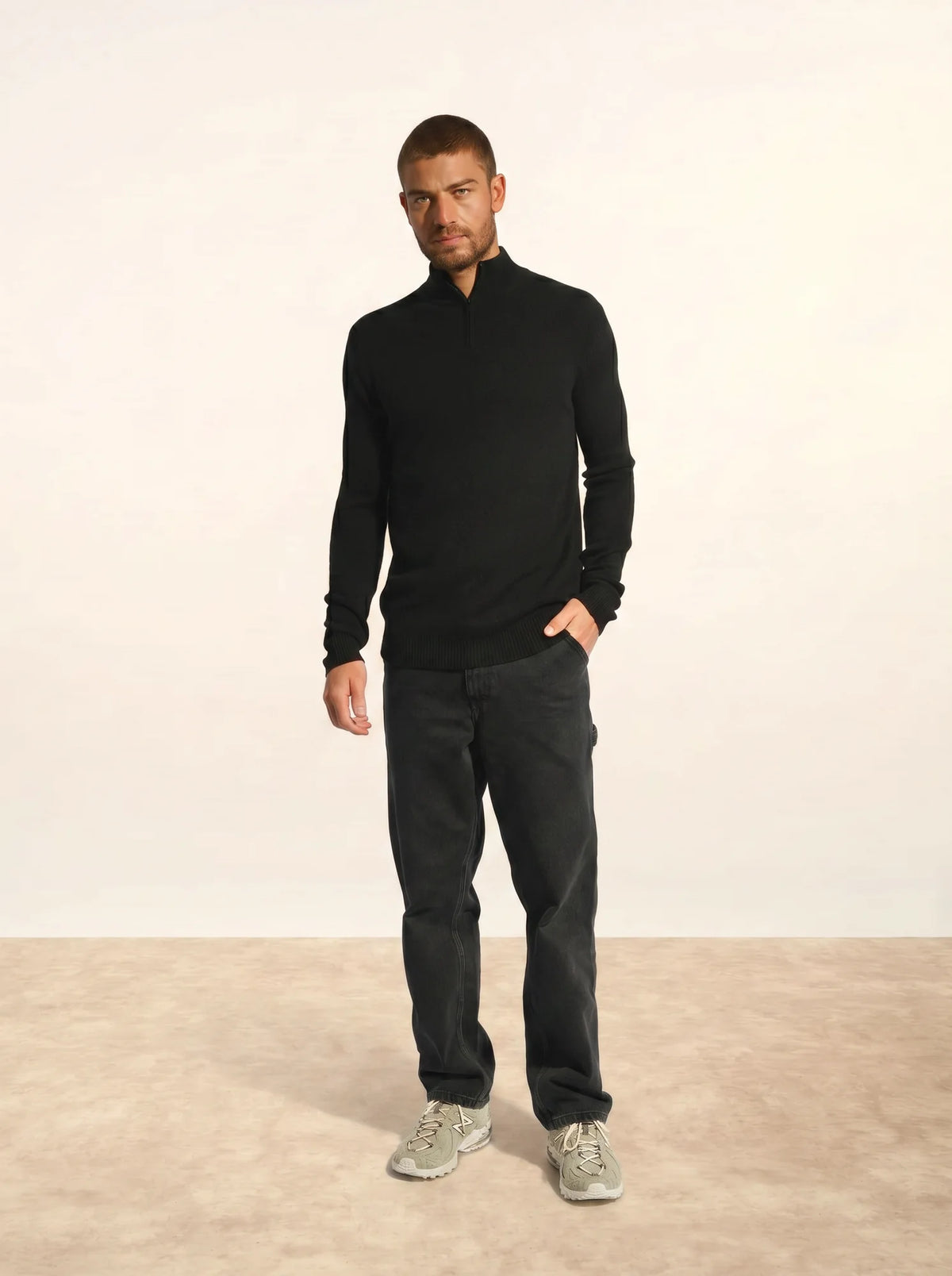 LEONIE Pull Camionneur 4 Fils Noir