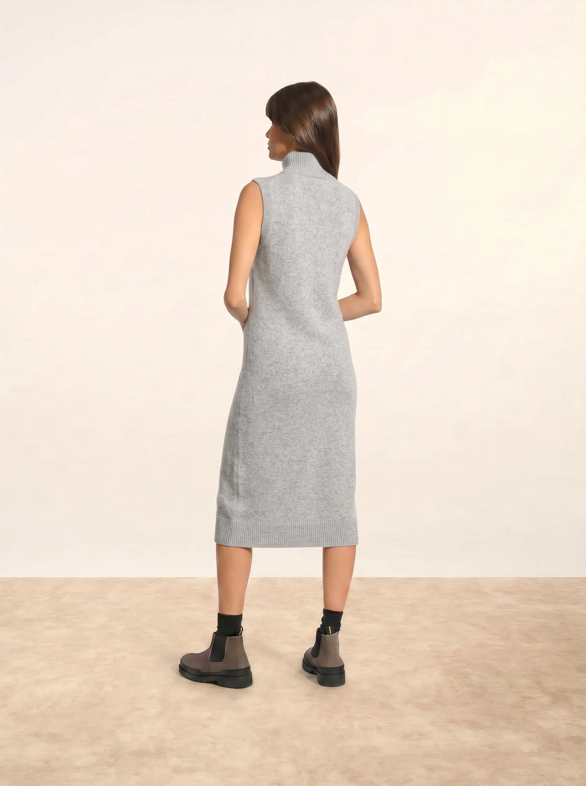 LOTTIE Dress Mock Neck Sleeveless Heather Cloud
