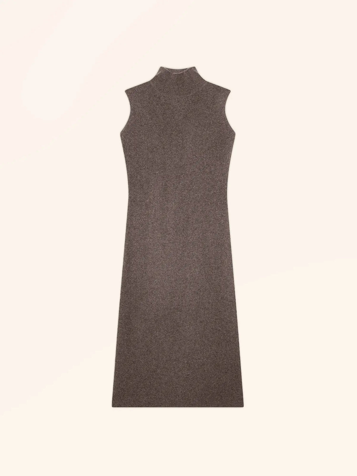 LOTTIE Dress Mock Neck Sleeveless Heather Taupe