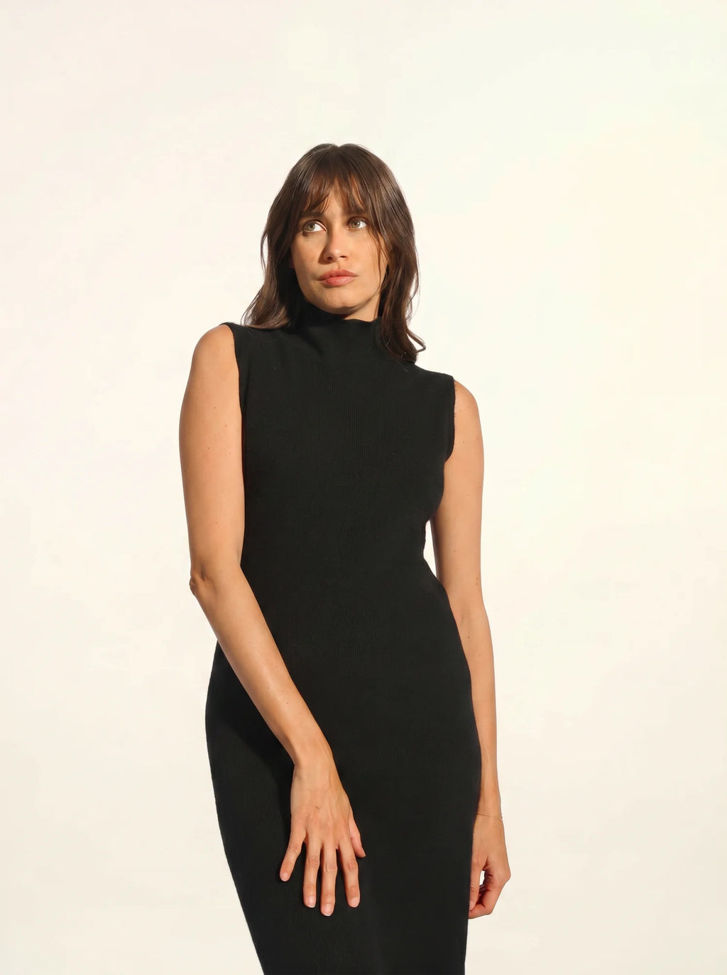 LOTTIE Dress Mock Neck Sleeveless Black