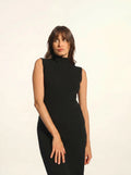 LOTTIE Dress Mock Neck Sleeveless Black