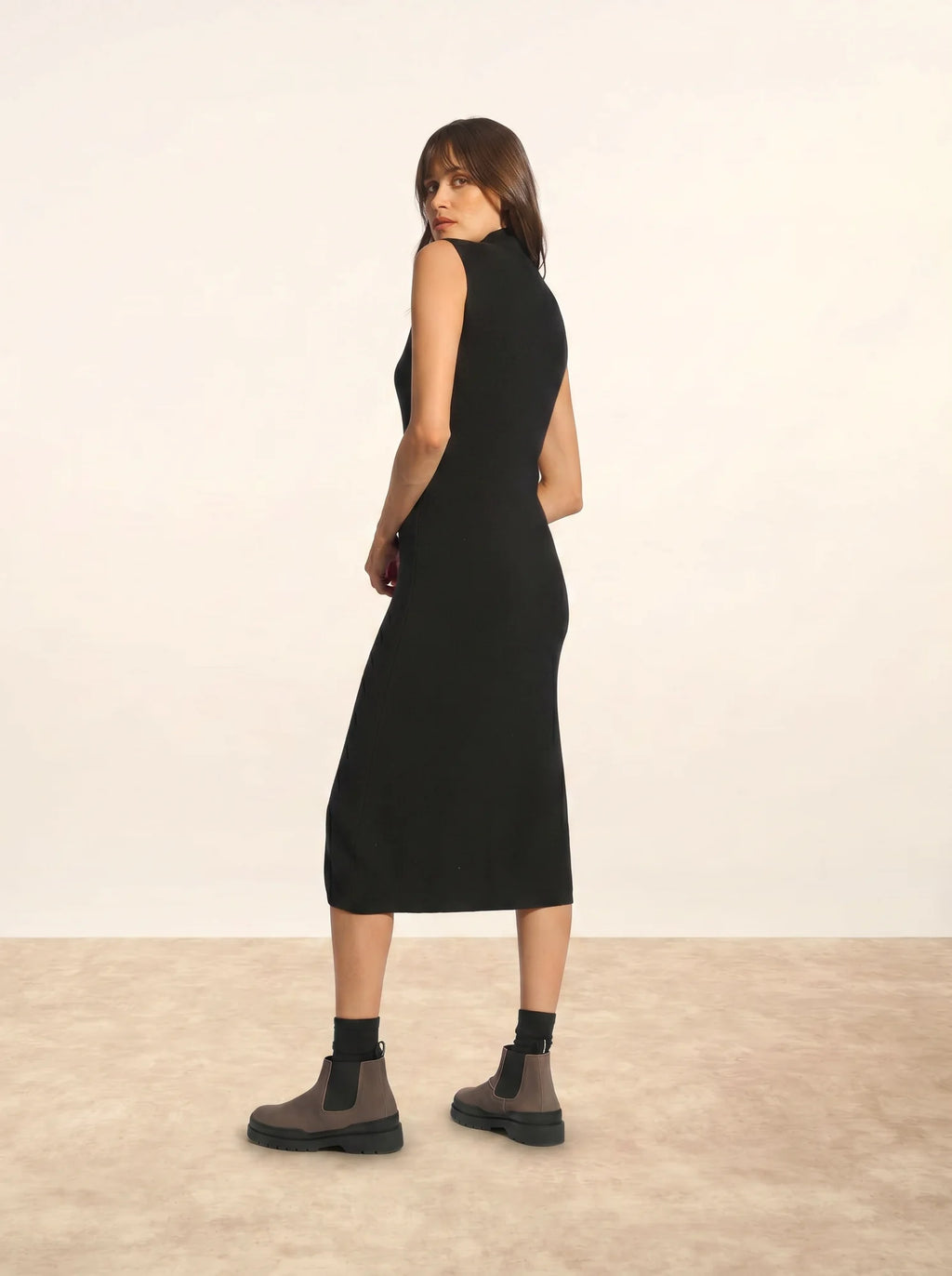 LOTTIE Dress Mock Neck Sleeveless Black
