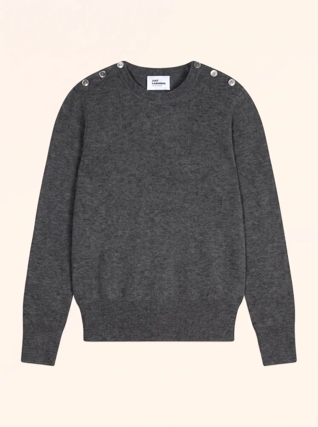 JEANNE Pull Col Rond Marin Anthracite Chiné