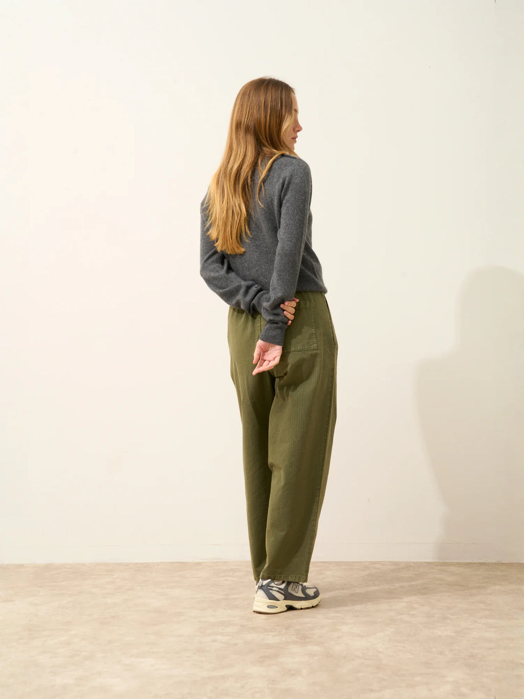 JEANNE Pull Col Rond Marin Anthracite Chiné