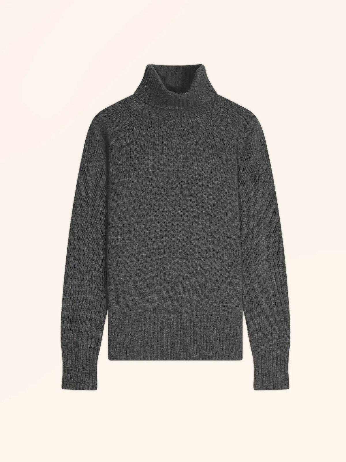 LUCIE Pull Col Roulé 4 Fils Anthracite Chiné