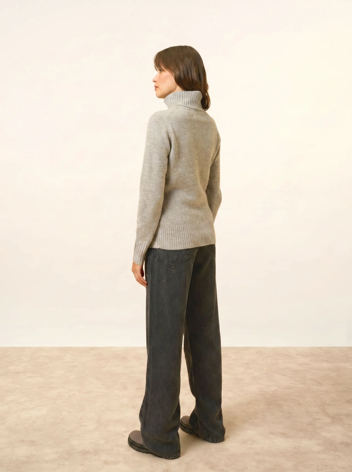LUCIE Pull Col Roulé 4 Fils Nuage Chiné
