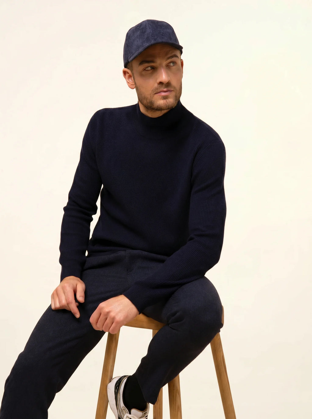 EVA Pull Col Montant Bleu Marine