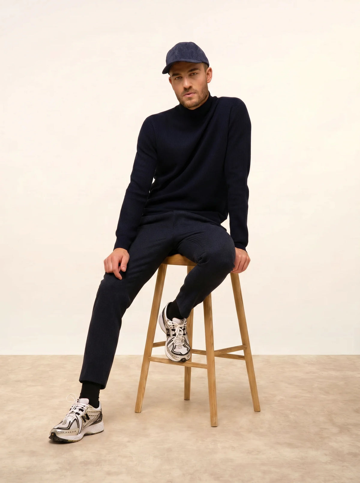 EVA Pull Col Montant Bleu Marine