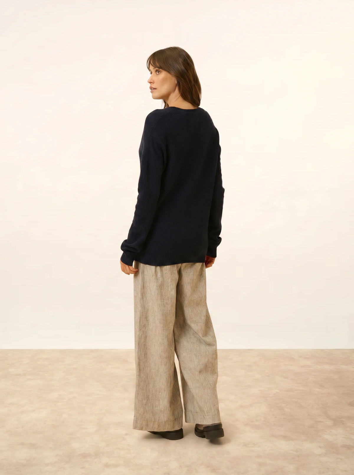 CAPUCINE Sweater V-Neck Navy