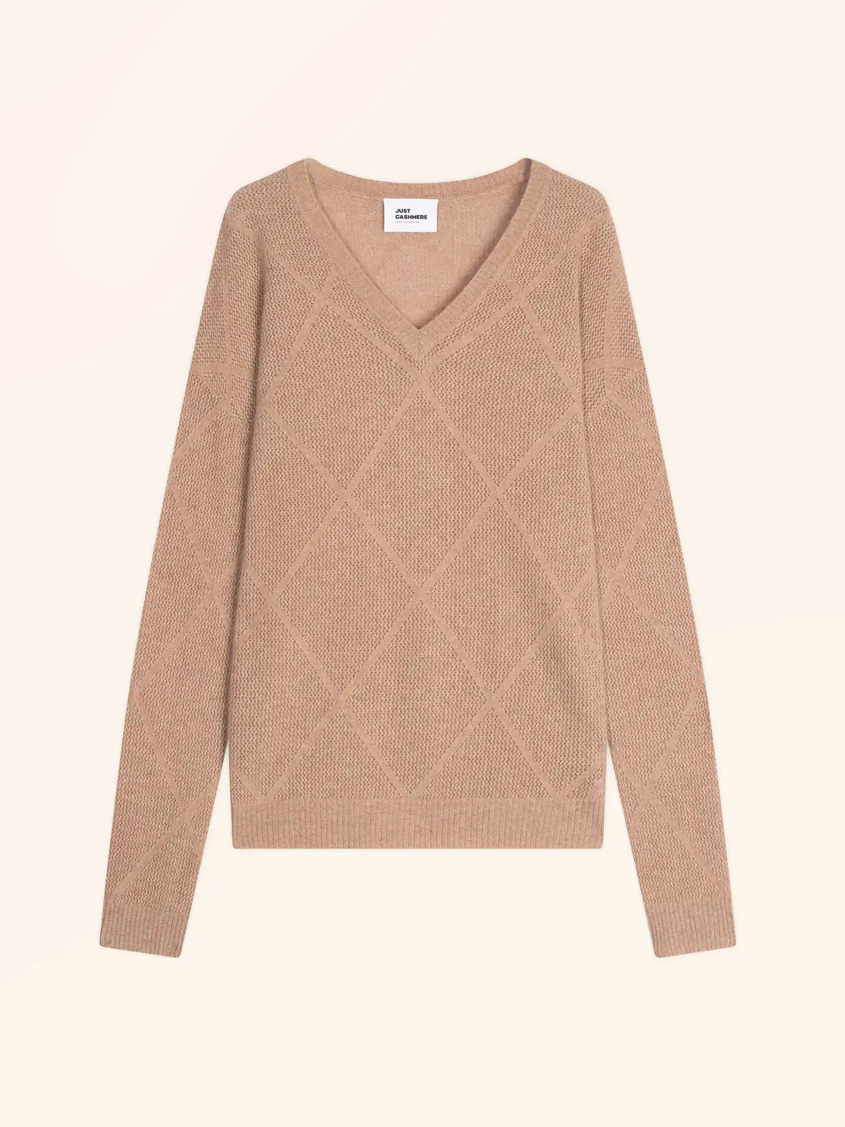 CAPUCINE Sweater V-Neck Heather Camel