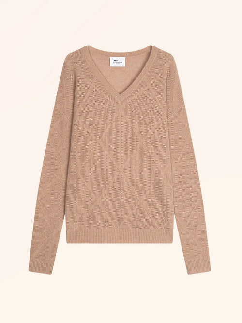 CAPUCINE Sweater V-Neck Heather Camel