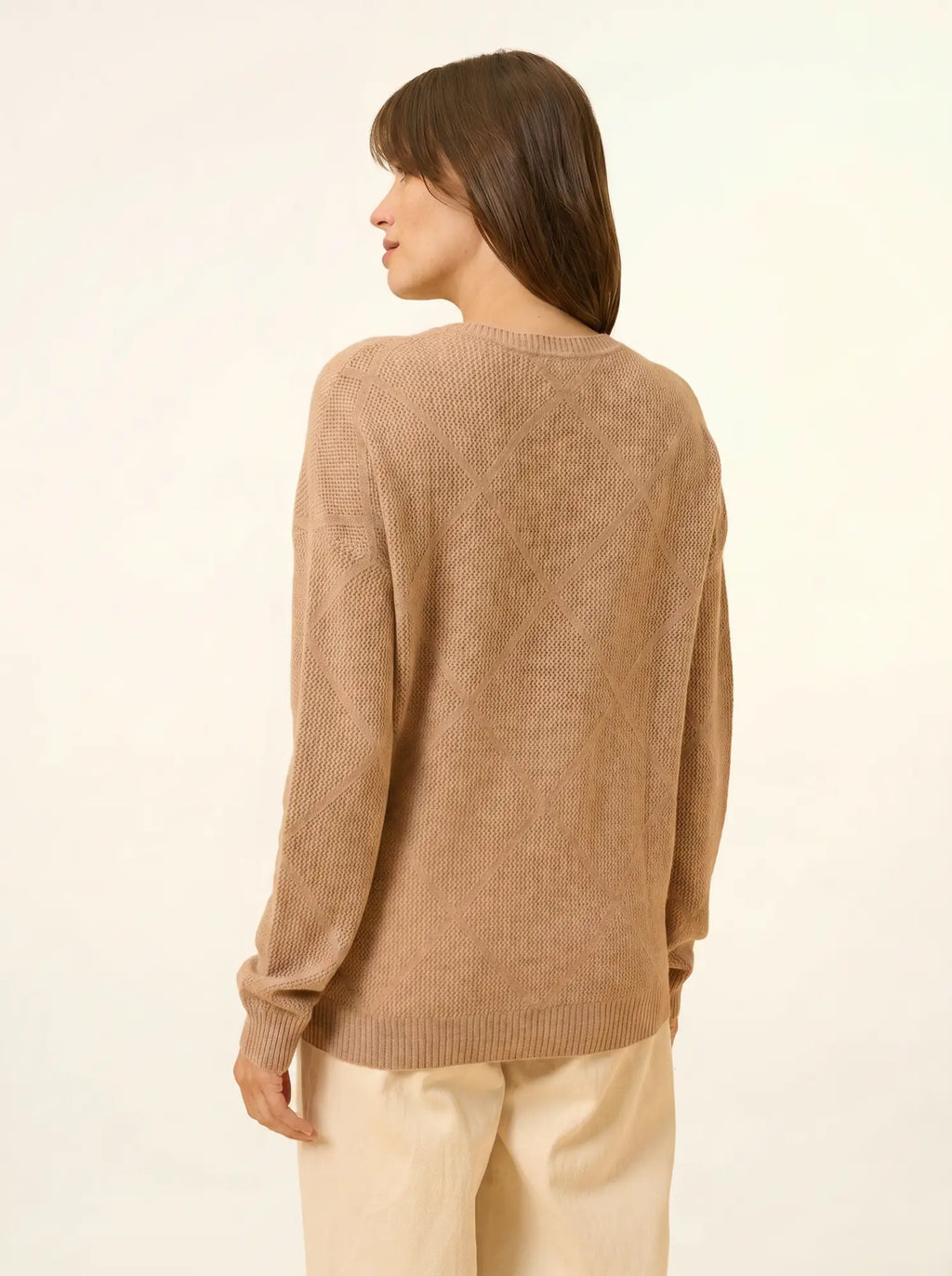 CAPUCINE Sweater V-Neck Heather Camel