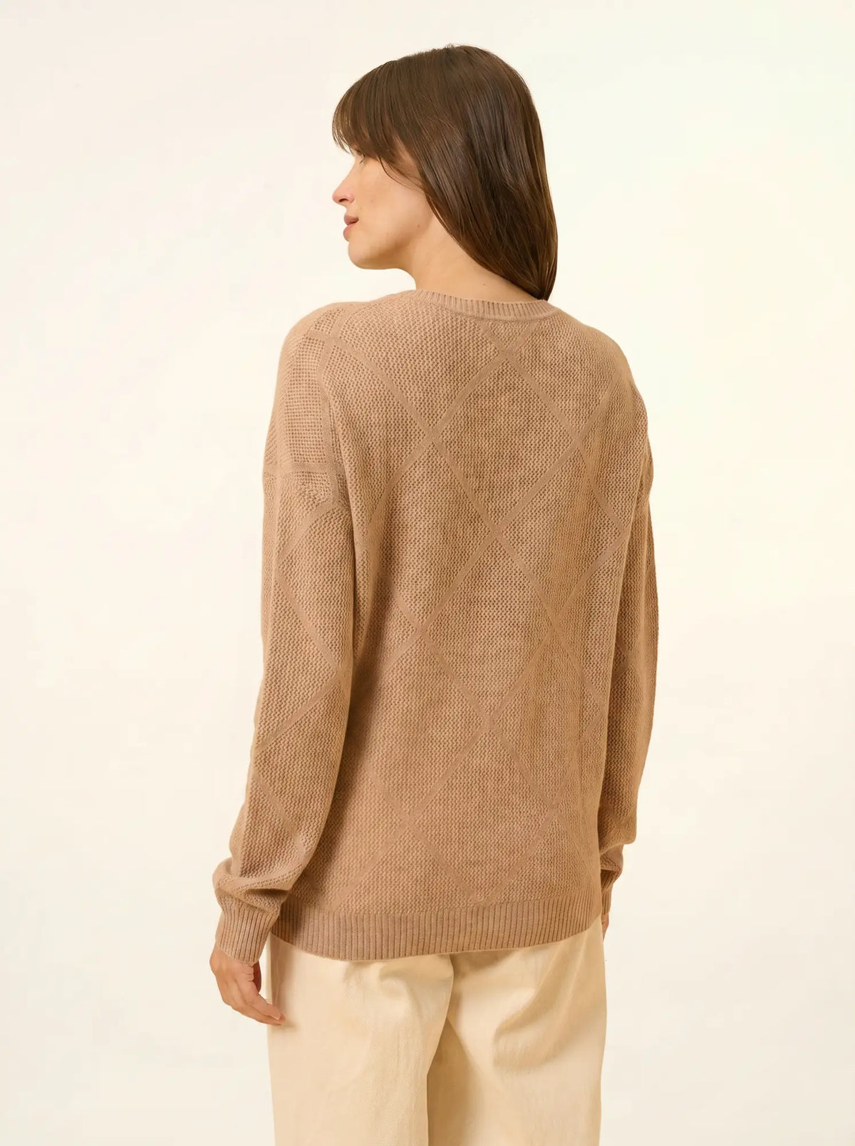CAPUCINE Sweater V-Neck Heather Camel