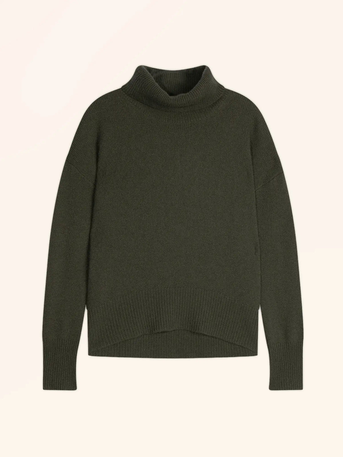 ROMANE Pull Col Roulé 4 Fils Kaki