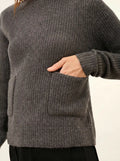 INAYA Sweater Crew Neck 4 Ply Heather Charcoal