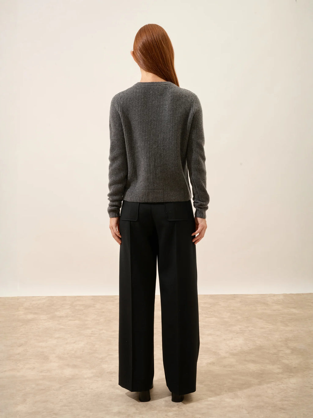 INAYA Sweater Crew Neck 4 Ply Heather Charcoal