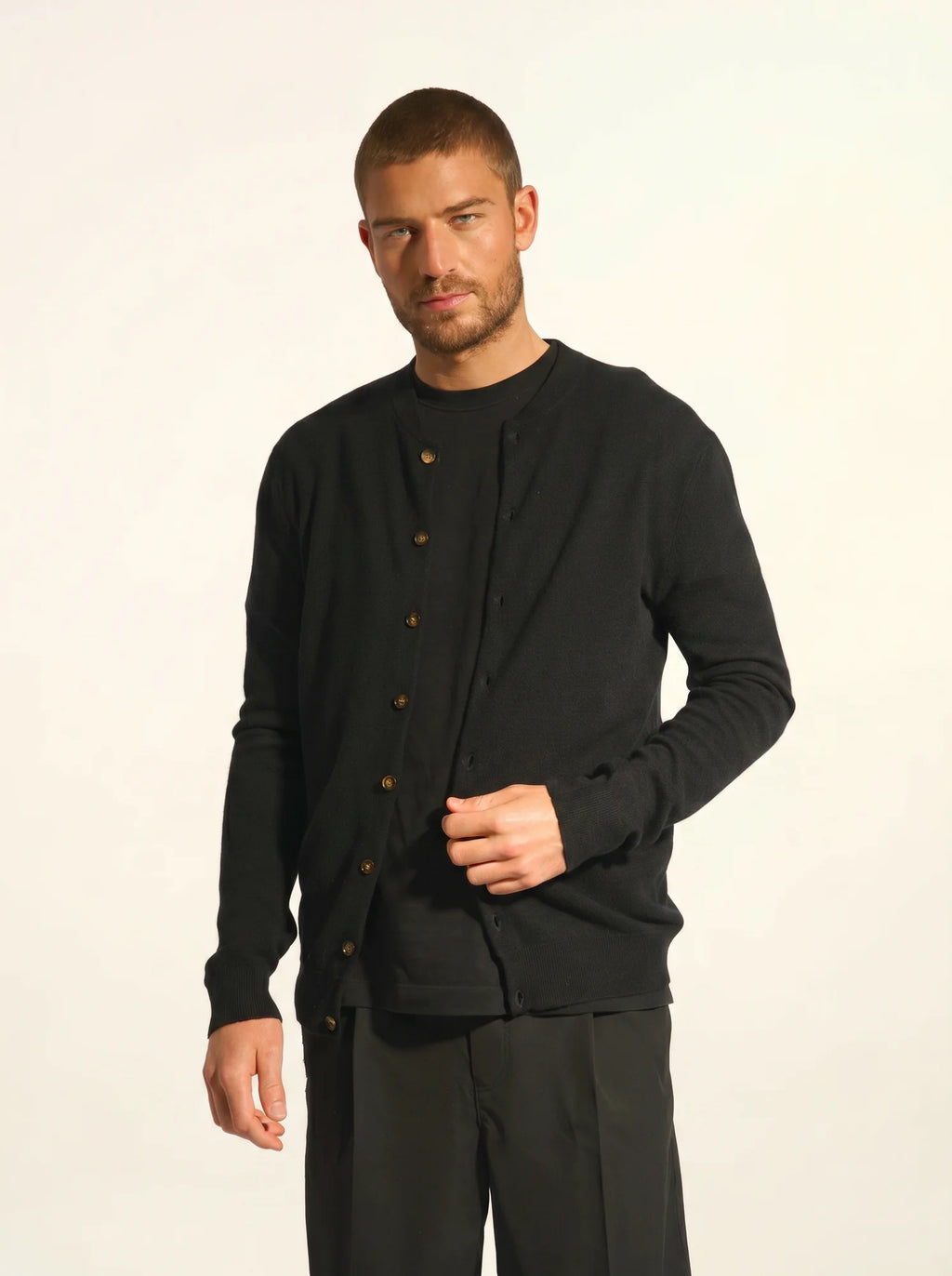 ANAIS Cardigan Col Rond Noir