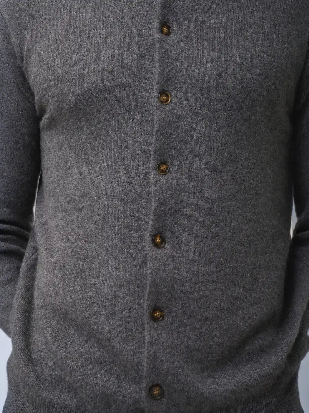 ANAIS Cardigan Col Rond Anthracite Chiné
