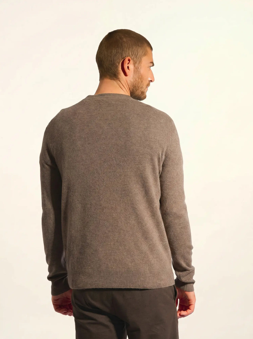 ANAIS Cardigan Col Rond Taupe Chiné