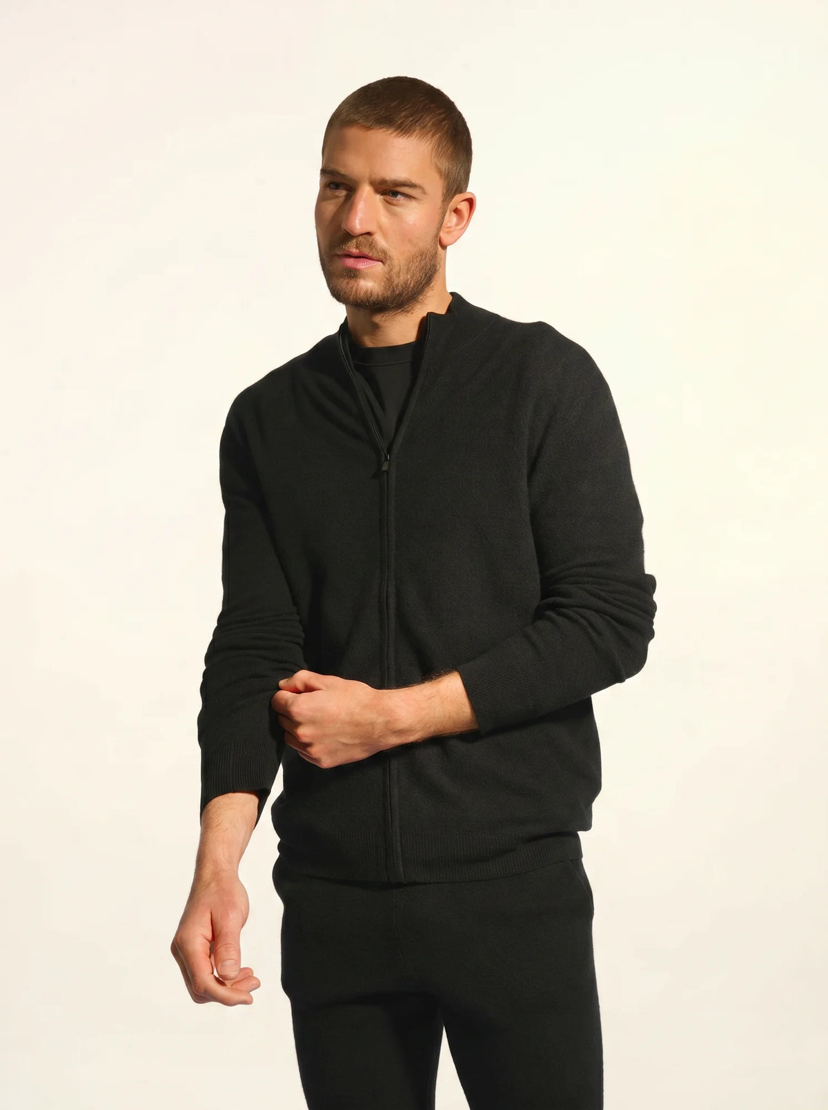 LILOU Gilet Zippé Col Montant Noir