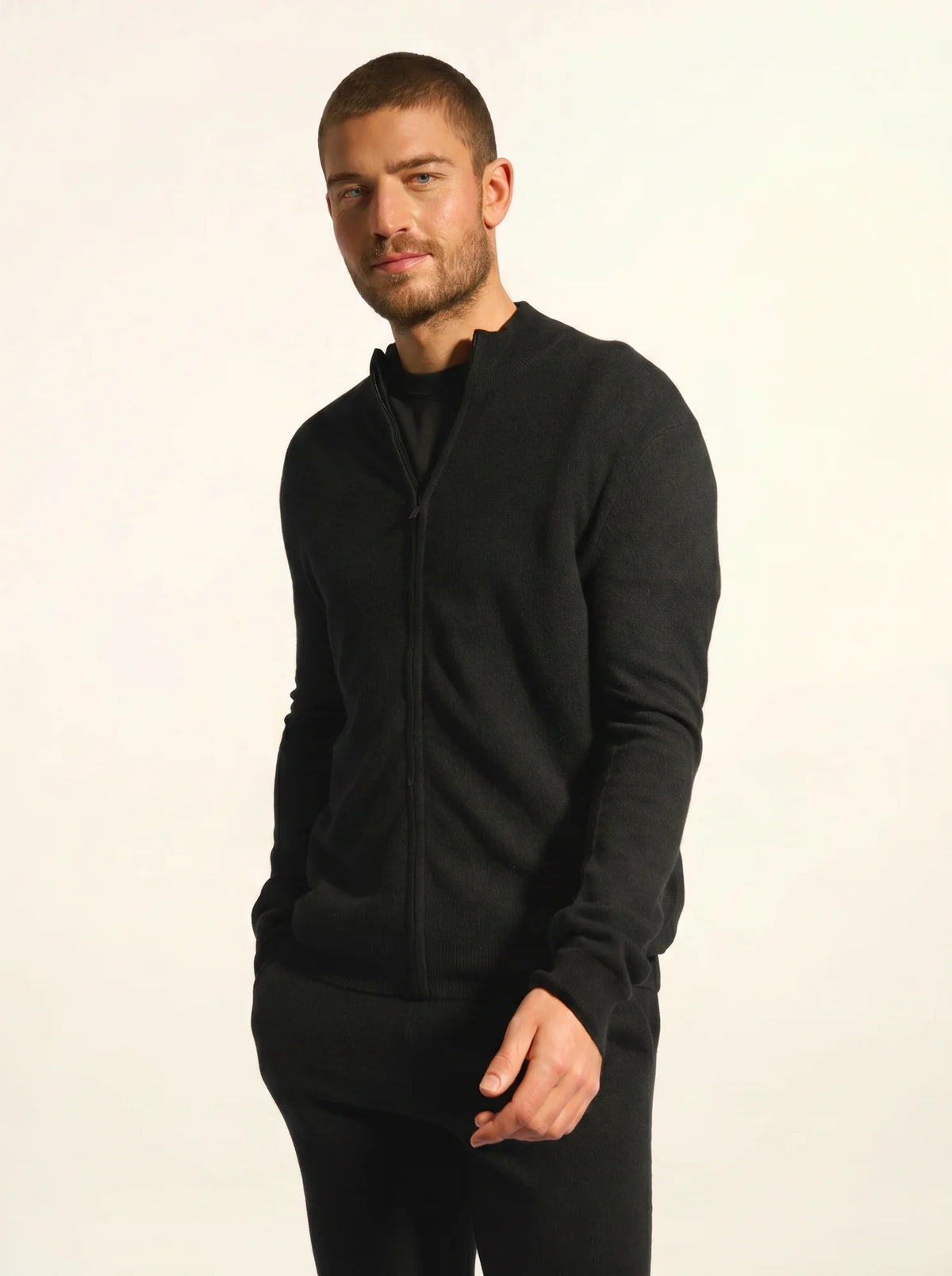 LILOU Gilet Zippé Col Montant Noir