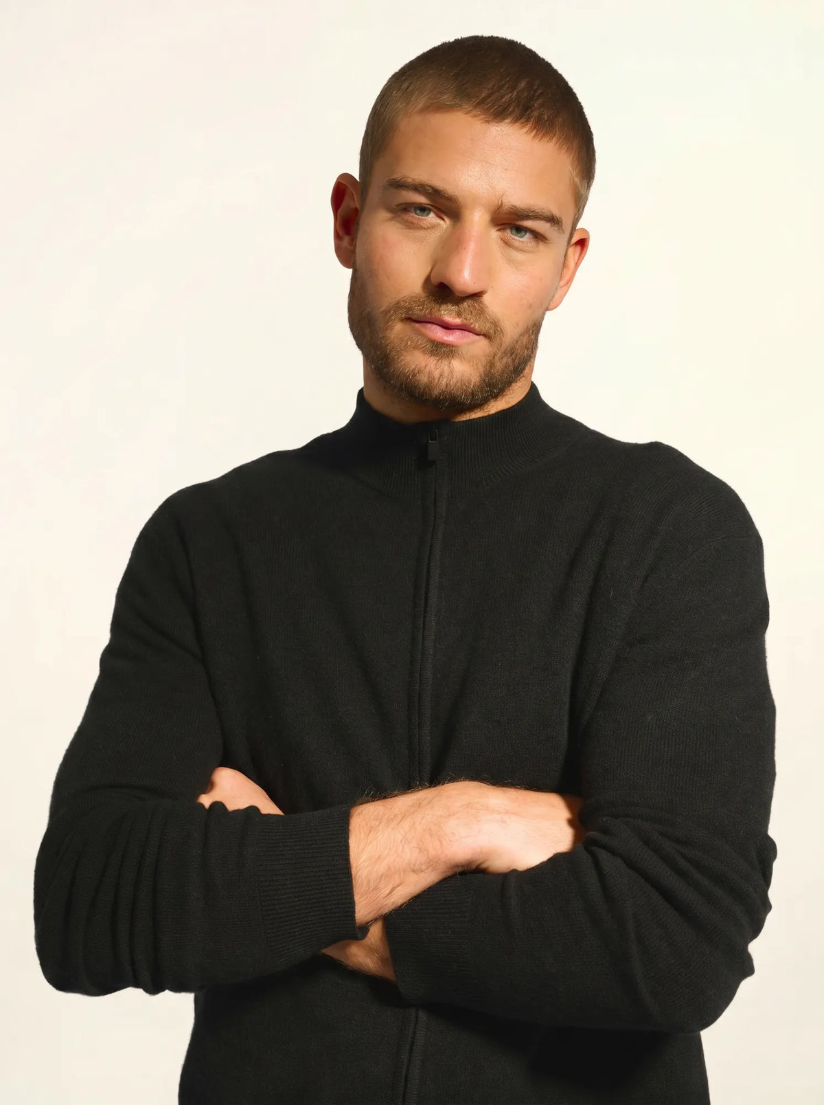 LILOU Gilet Zippé Col Montant Noir