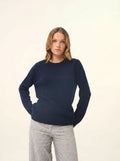 WILL Pull Col Rond 4 Fils Bleu Marine