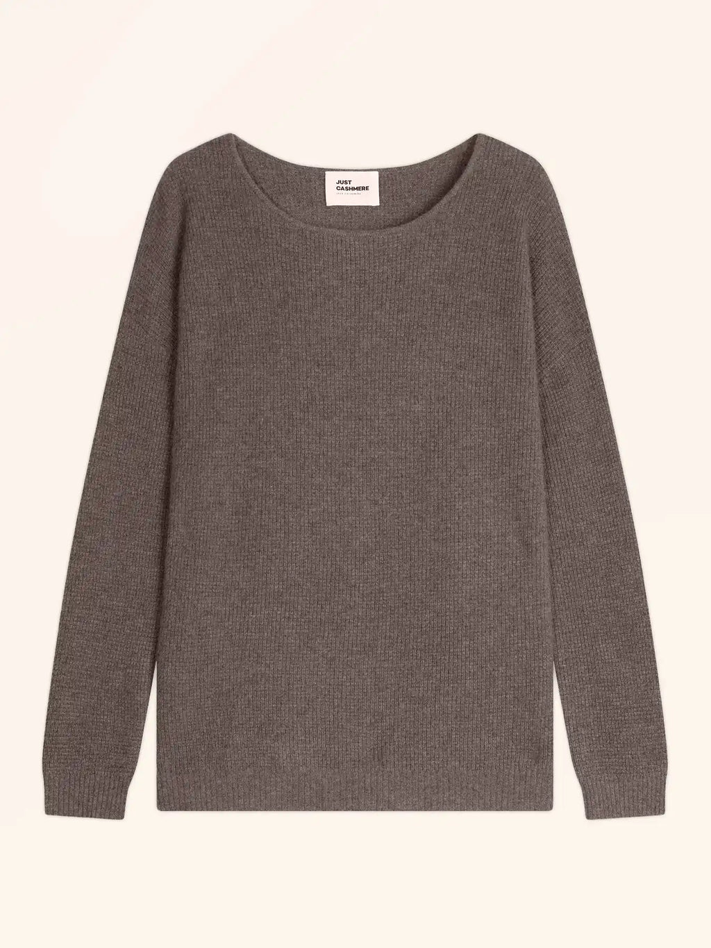 ARIANA Pull Col Bateau Taupe Chiné