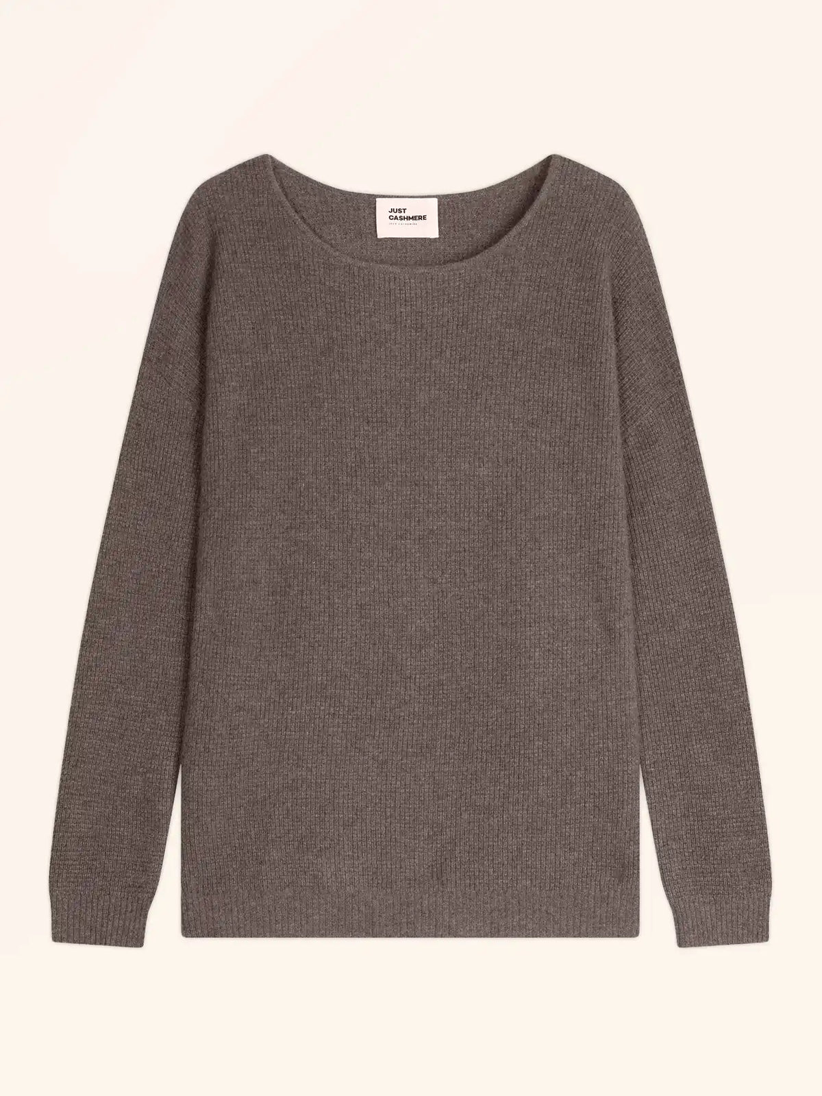 ARIANA Pull Col Bateau Taupe Chiné