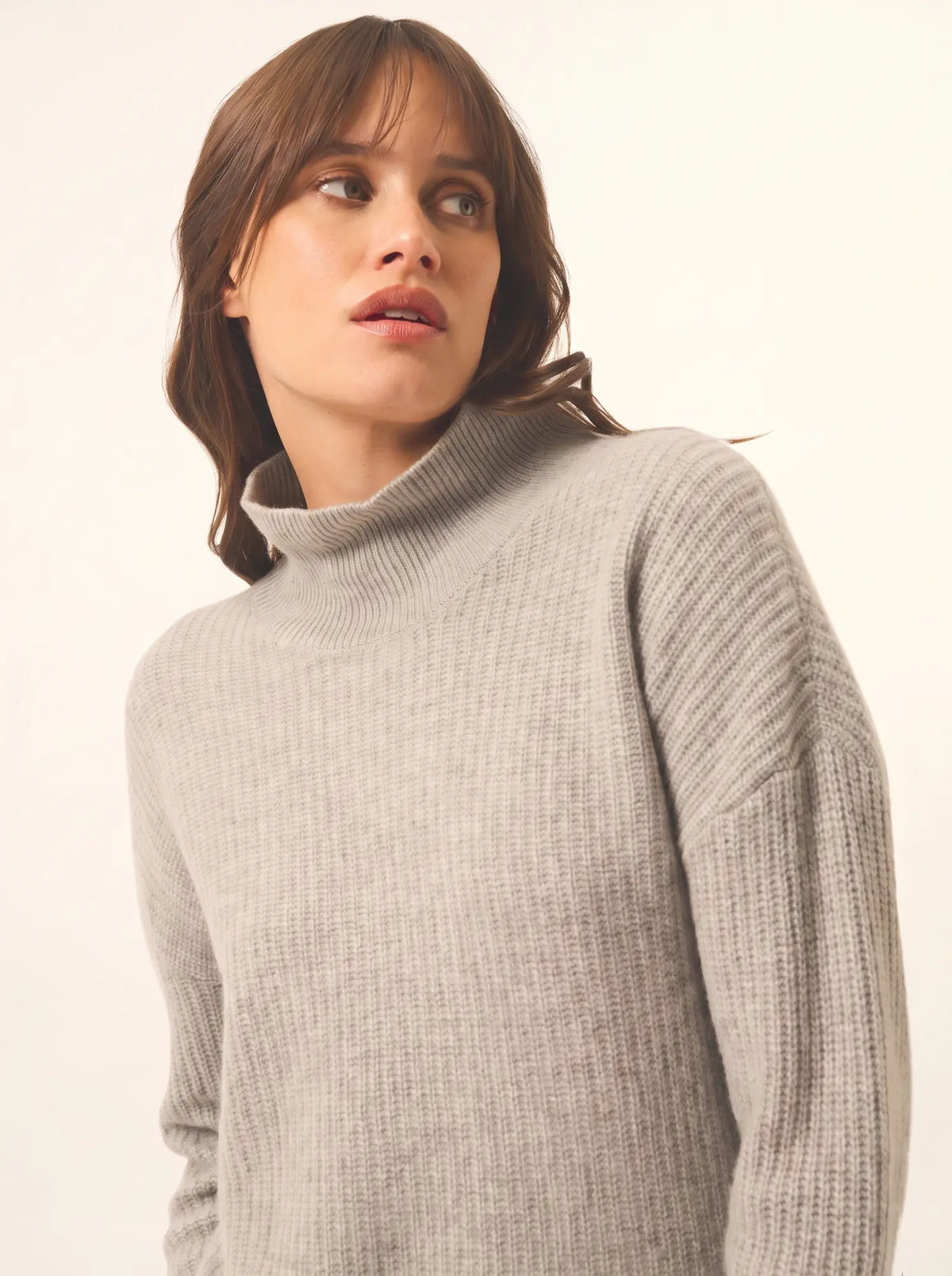 LOUISE Pull Col Montant 4 Fils Nuage Chiné