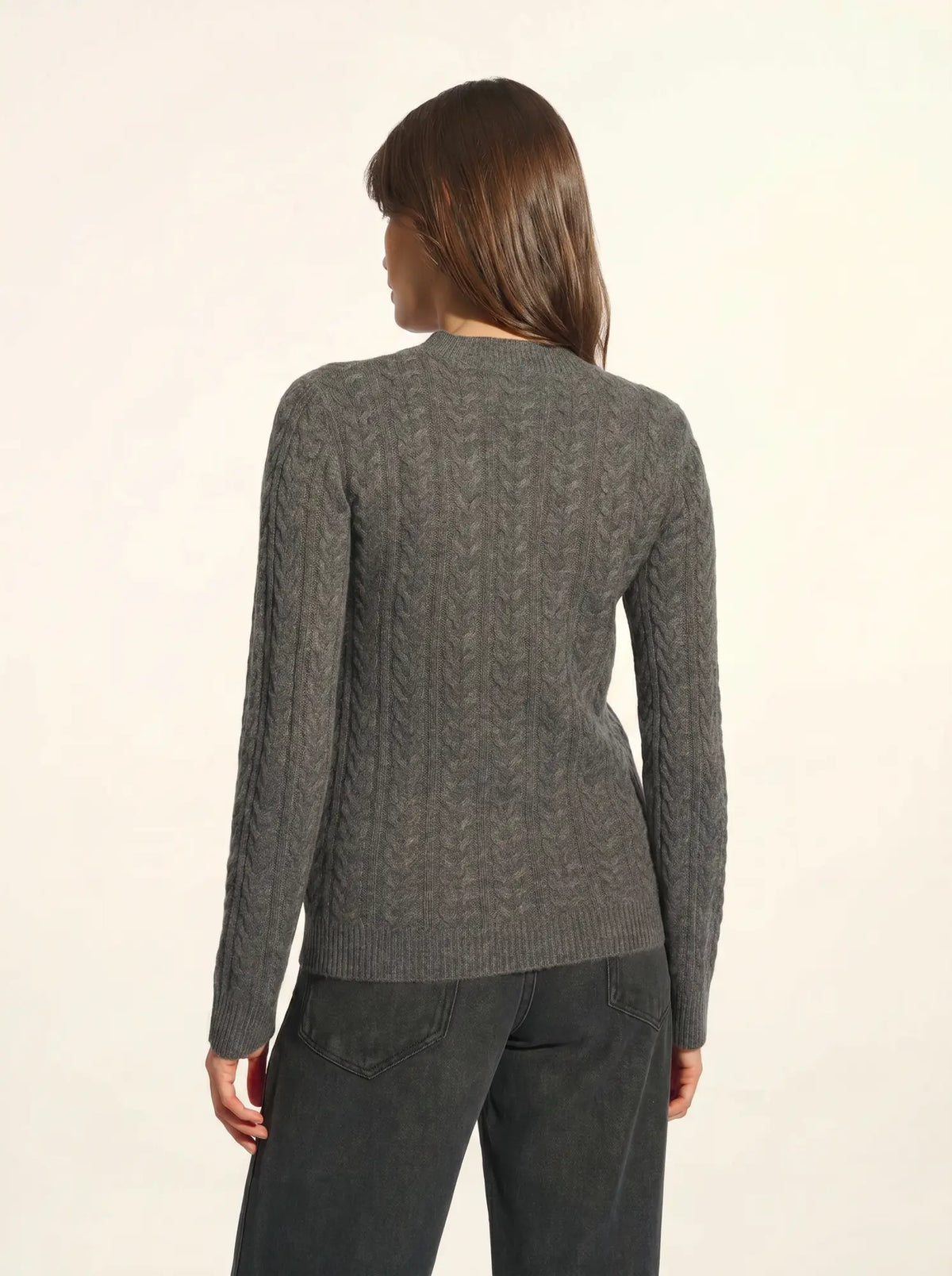 ALICE Pull Col Rond 4 Fils Anthracite Chiné