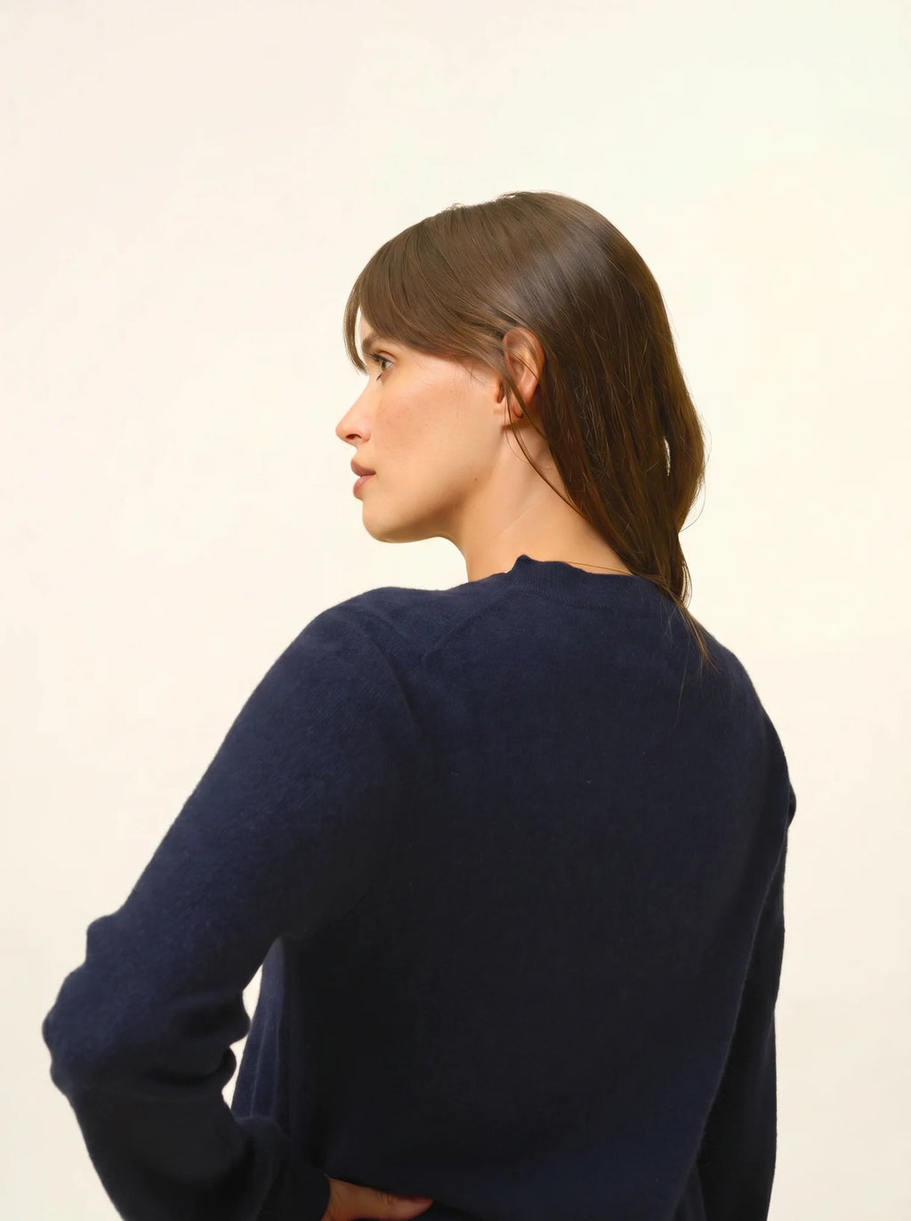 LINA Robe Col Rond Bleu Marine