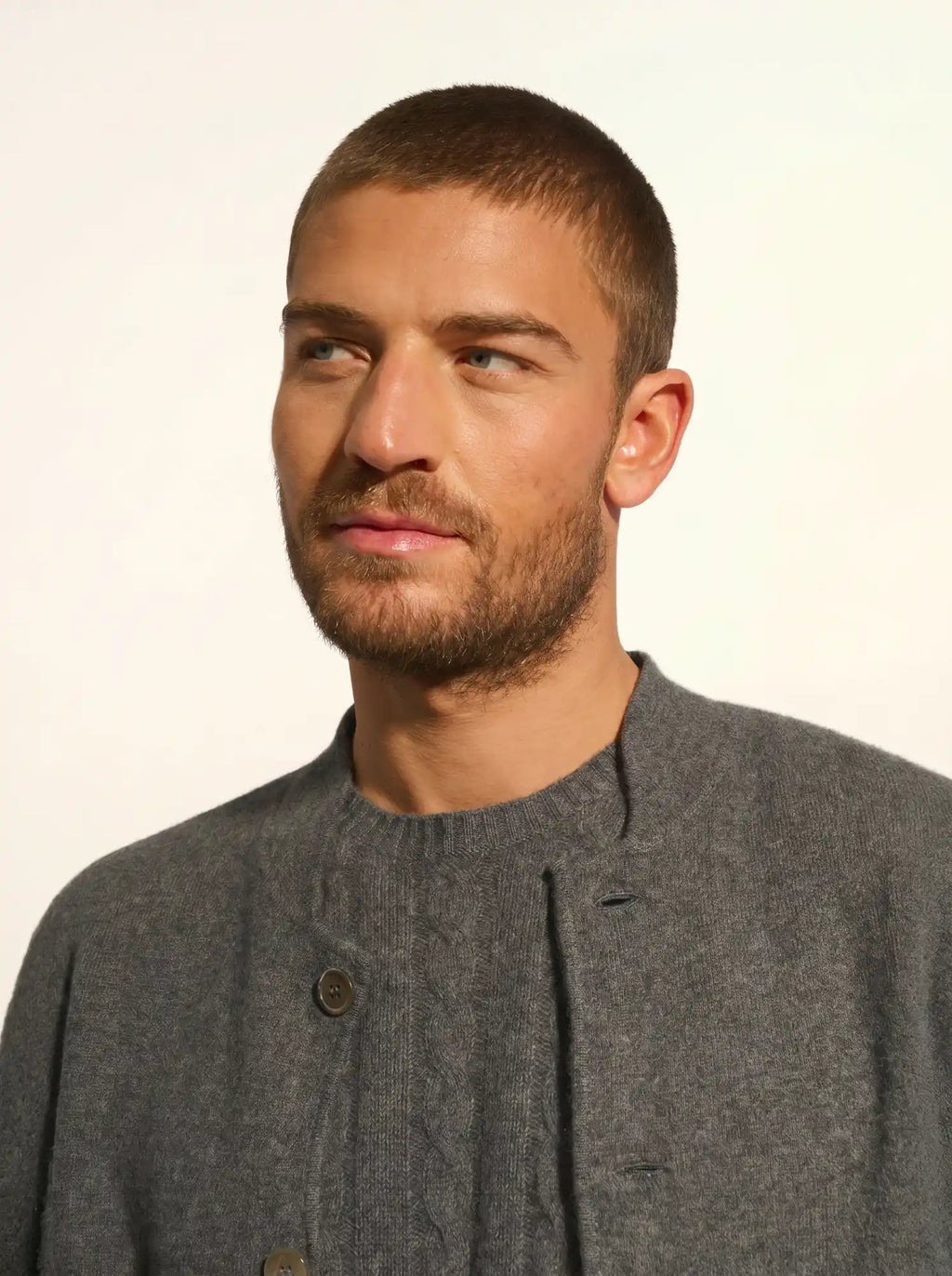 ANNA Jacket Buttoned Mandarin Collar Heather Charcoal