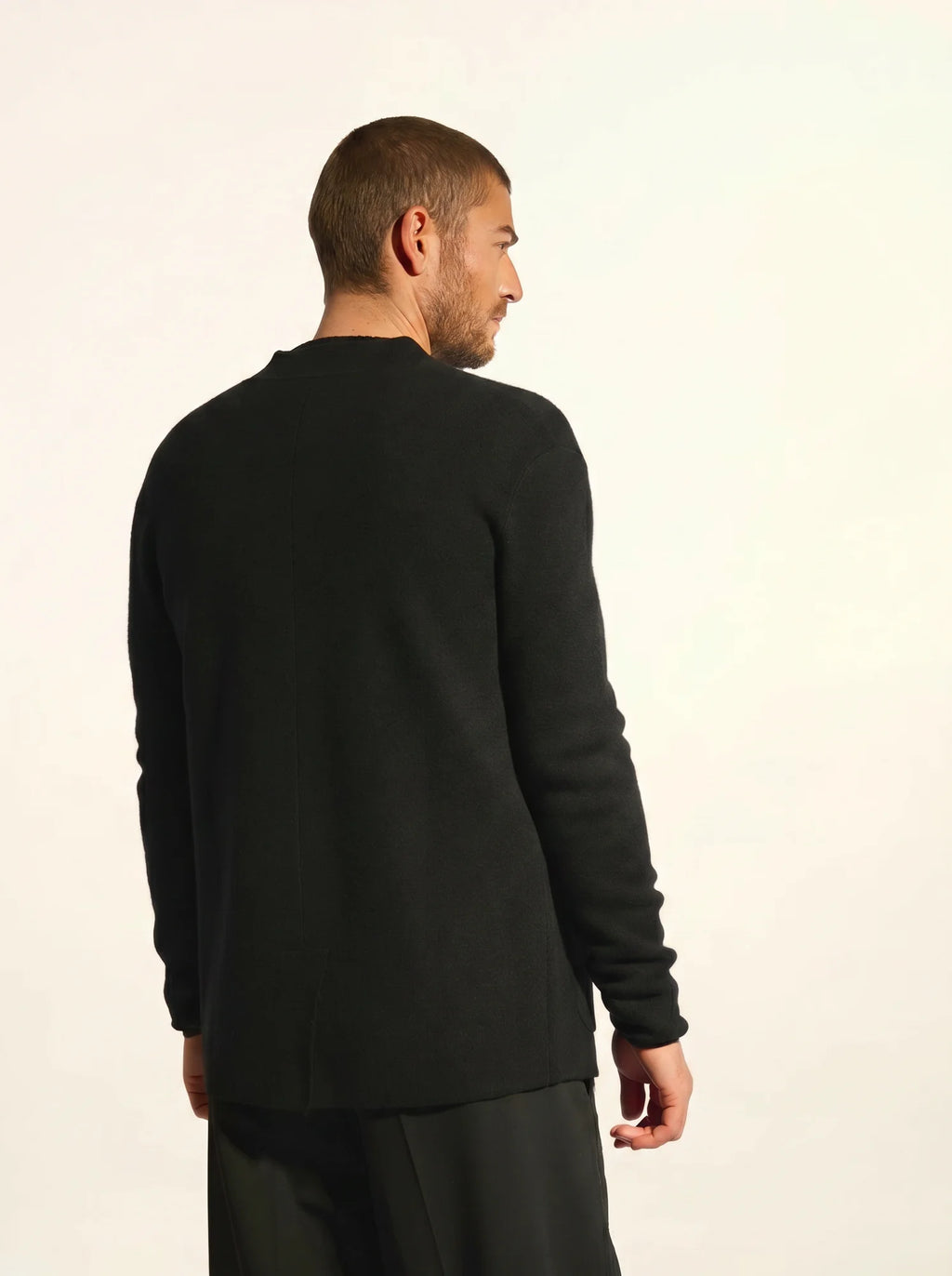 ANNA Veste Boutonnée Col Mao Noir
