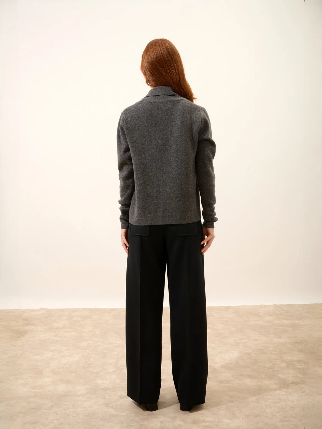 MILA Jacket Buttoned Shawl Collar Heather Charcoal