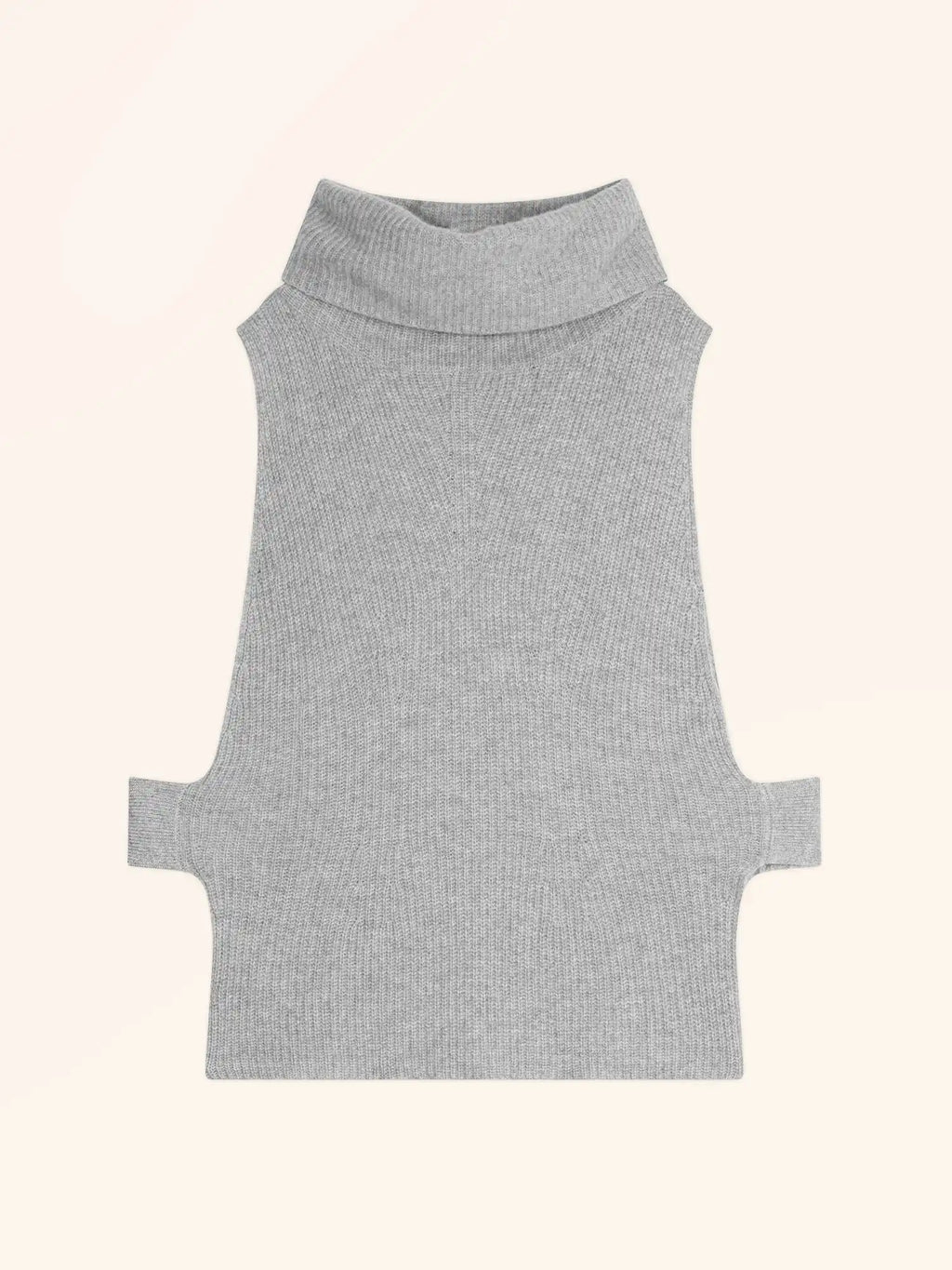 LOU Cape Col Roulé sans Manches 4 Fils Nuage Chiné