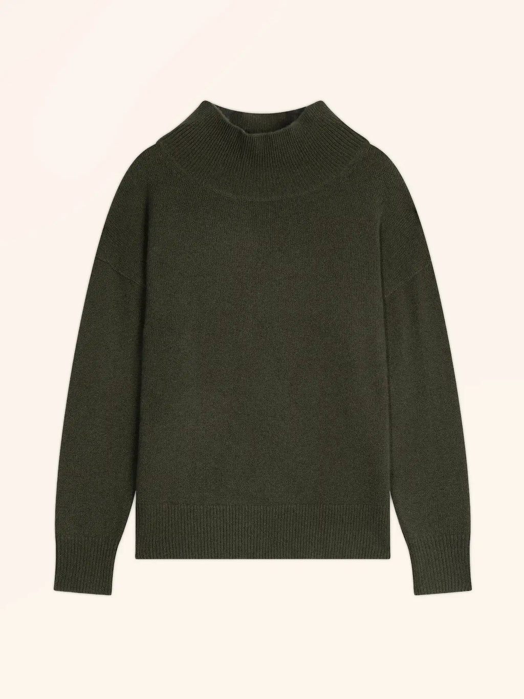 ROMY Pull Col Montant 4 Fils Kaki