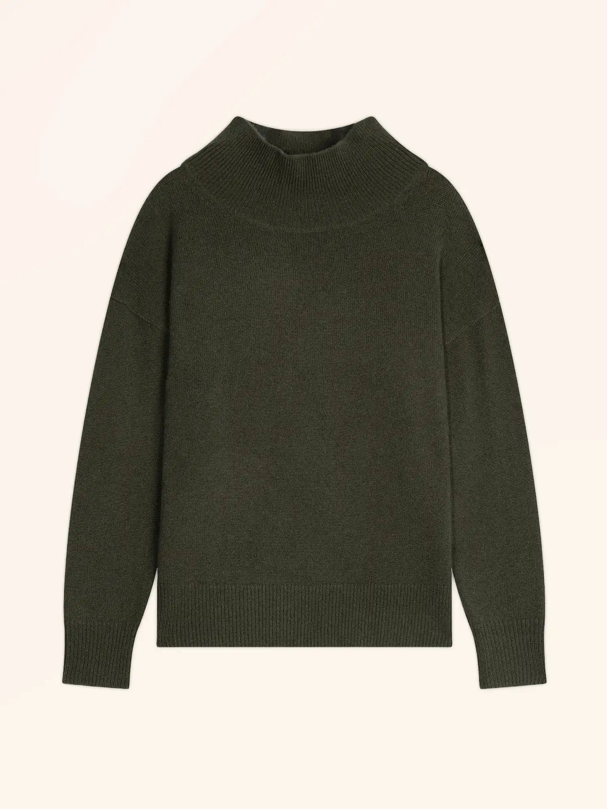 ROMY Pull Col Montant 4 Fils Kaki