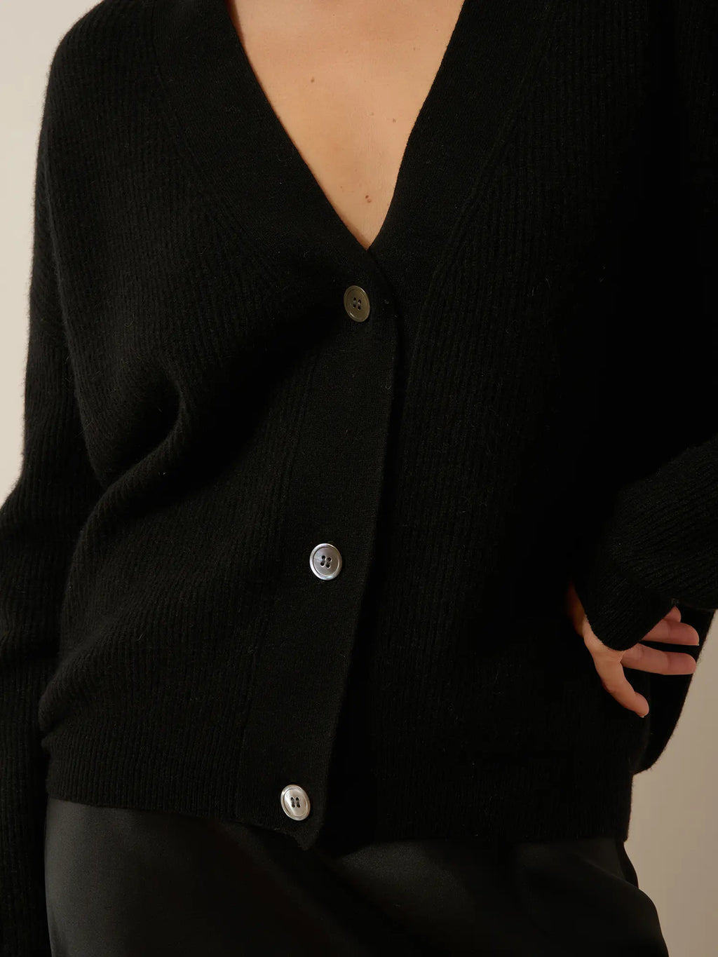 ADELE Cardigan Col V Noir