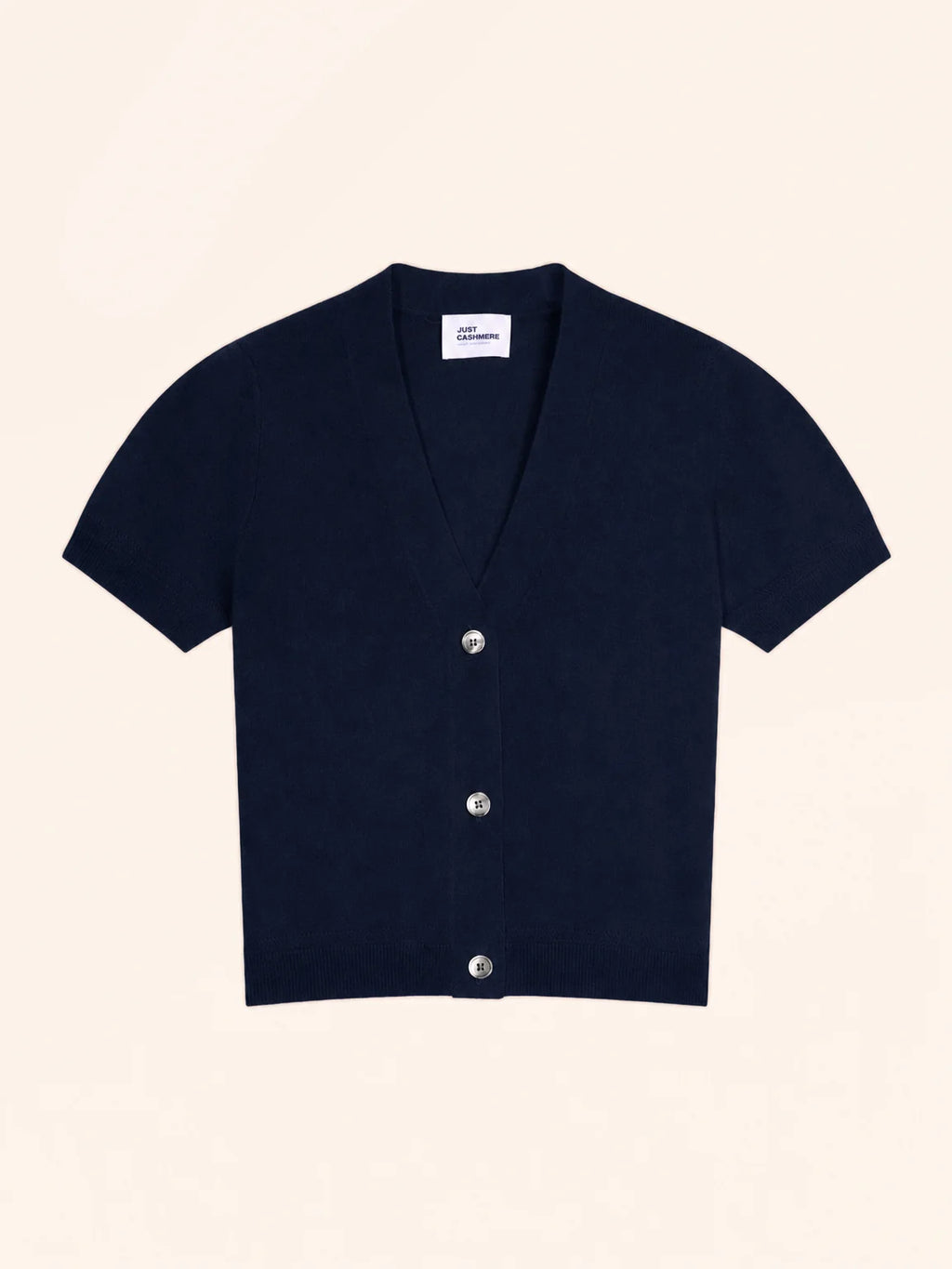DAN Cardigan Col V Manches Courtes Bleu Marine