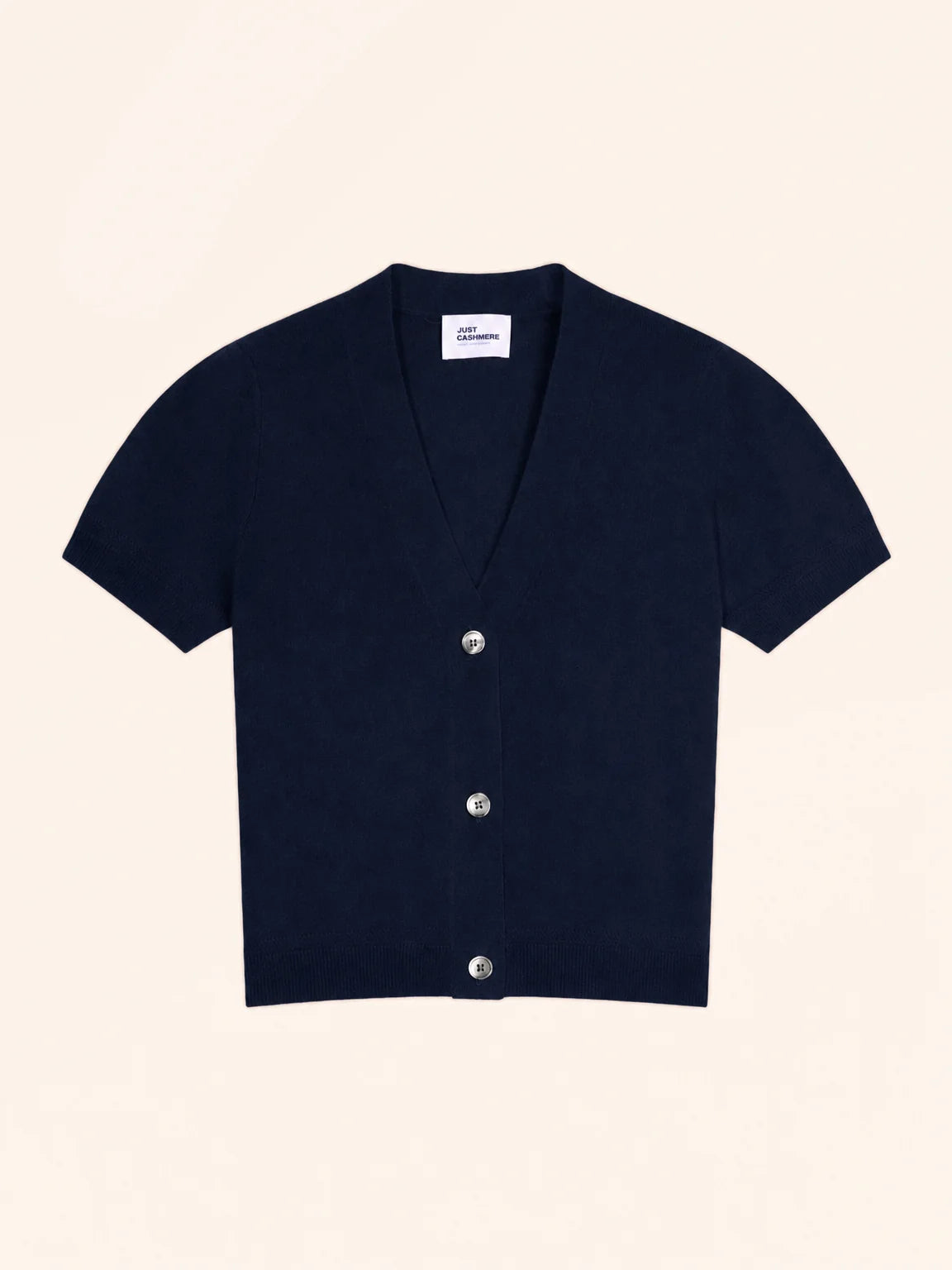 DAN Cardigan Col V Manches Courtes Bleu Marine