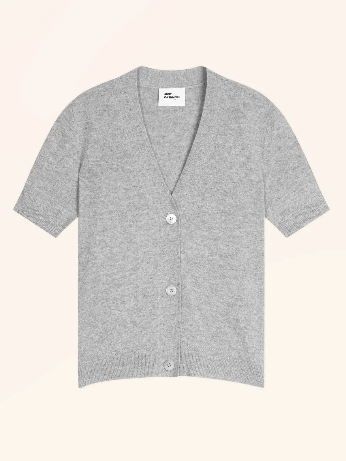 DAN Cardigan Col V Manches Courtes Nuage Chiné