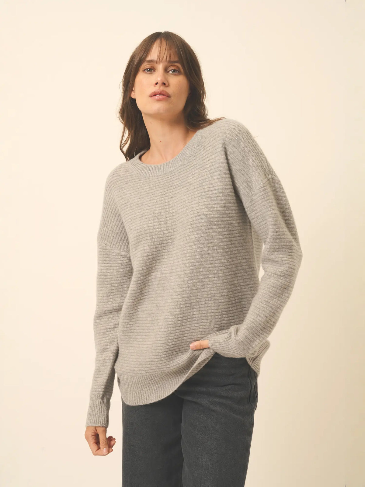 LOUNA Sweater Crew Neck 4 Ply Heather Cloud
