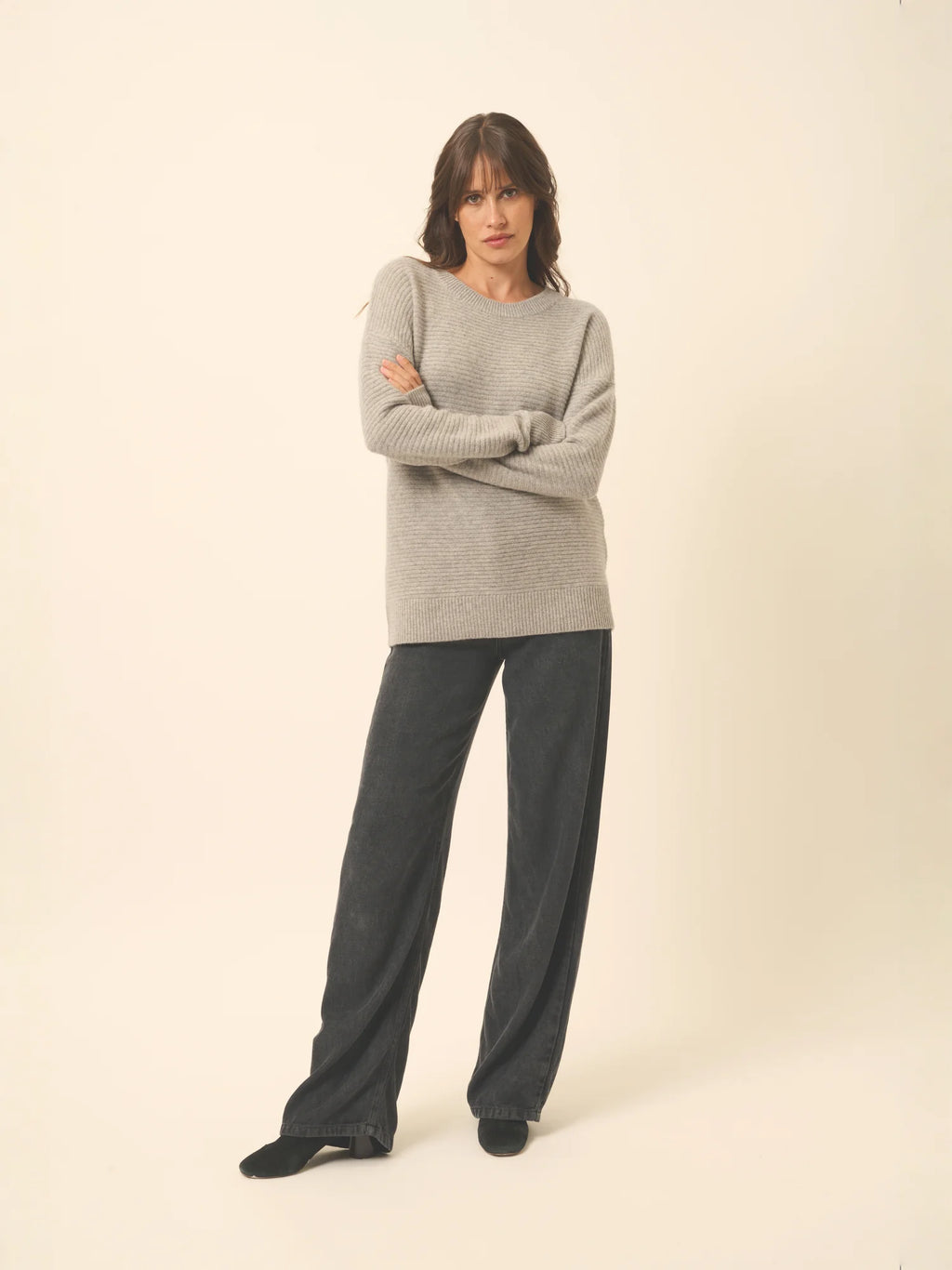LOUNA Sweater Crew Neck 4 Ply Heather Cloud