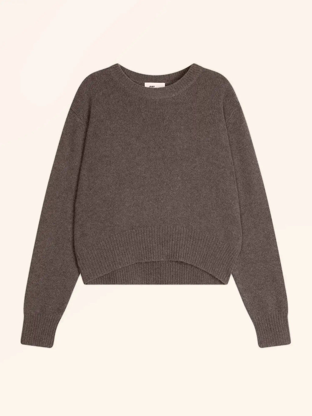 MARGAUX Pull Col Rond 6 Fils Taupe Chiné
