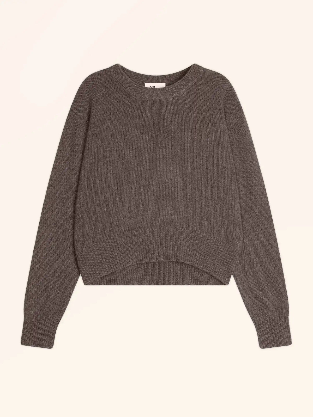 MARGAUX Pull Col Rond 6 Fils Taupe Chiné