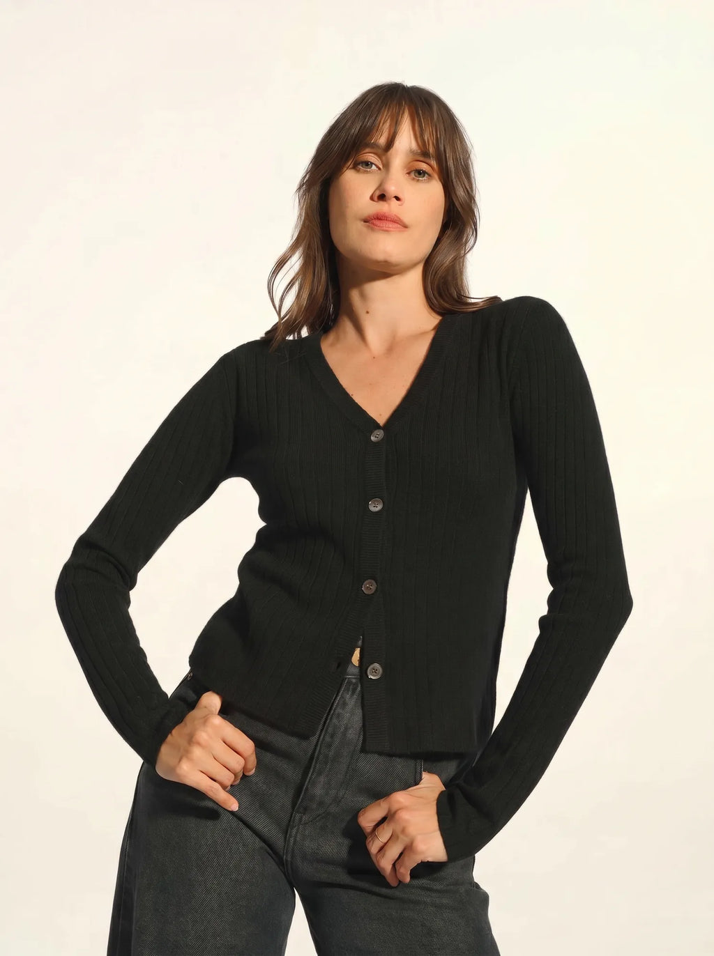 CAMILLE Cardigan V-Neck Black