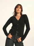 CAMILLE Cardigan V-Neck Black